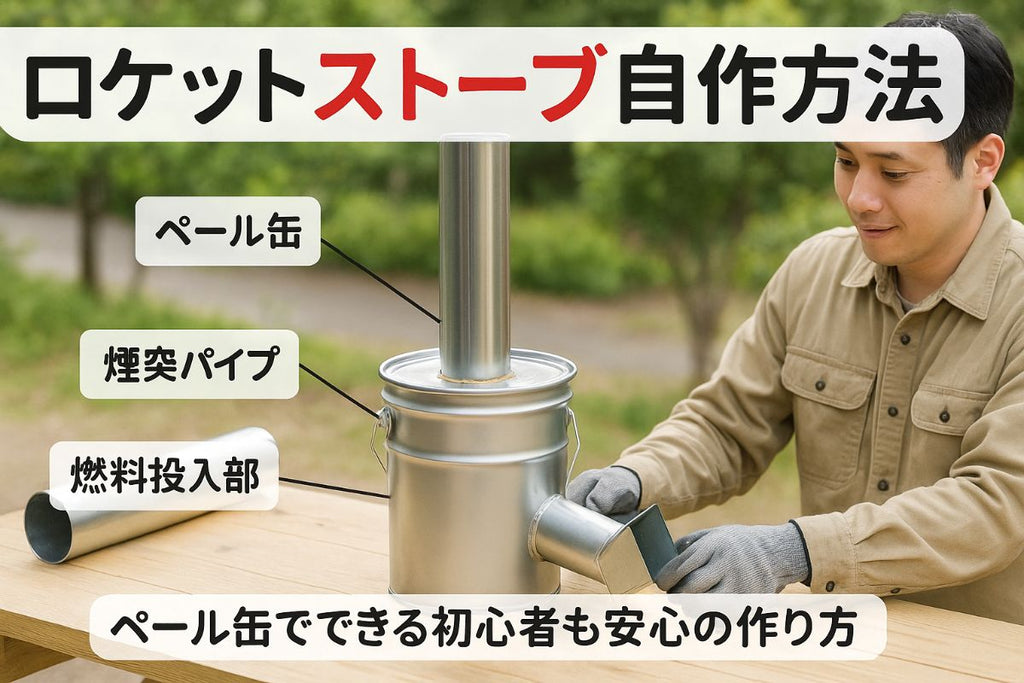 ロケットストーブを自作する方法・ペール缶でできる初心者も安心の