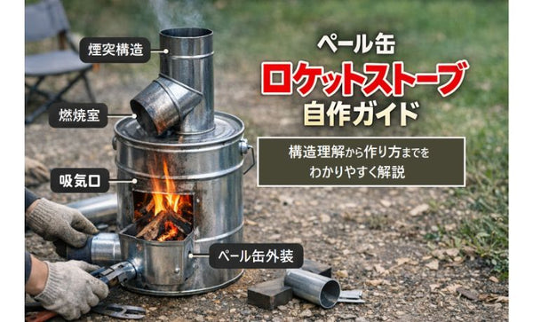 残り5個！！職人の手作り　　　　　　　　　　ロケットストーブ 〜組み立て不用品〜 一斗缶で自作するロケットストーブ完全ガイド！材料・作り方・安全対策