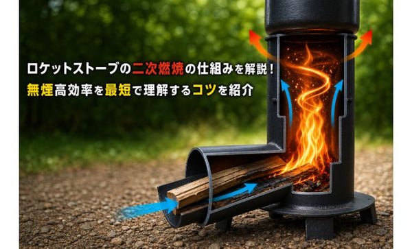 ロケットストーブの二次燃焼の仕組みを解説！無煙高効率を最短で理解